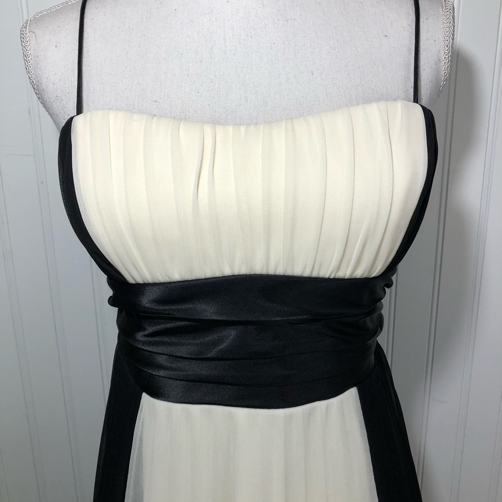 Pleated chiffon retro style cocktail dress M 10​ - Picture 7 of 8